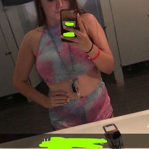 2 piece rave outfit or set tie dye